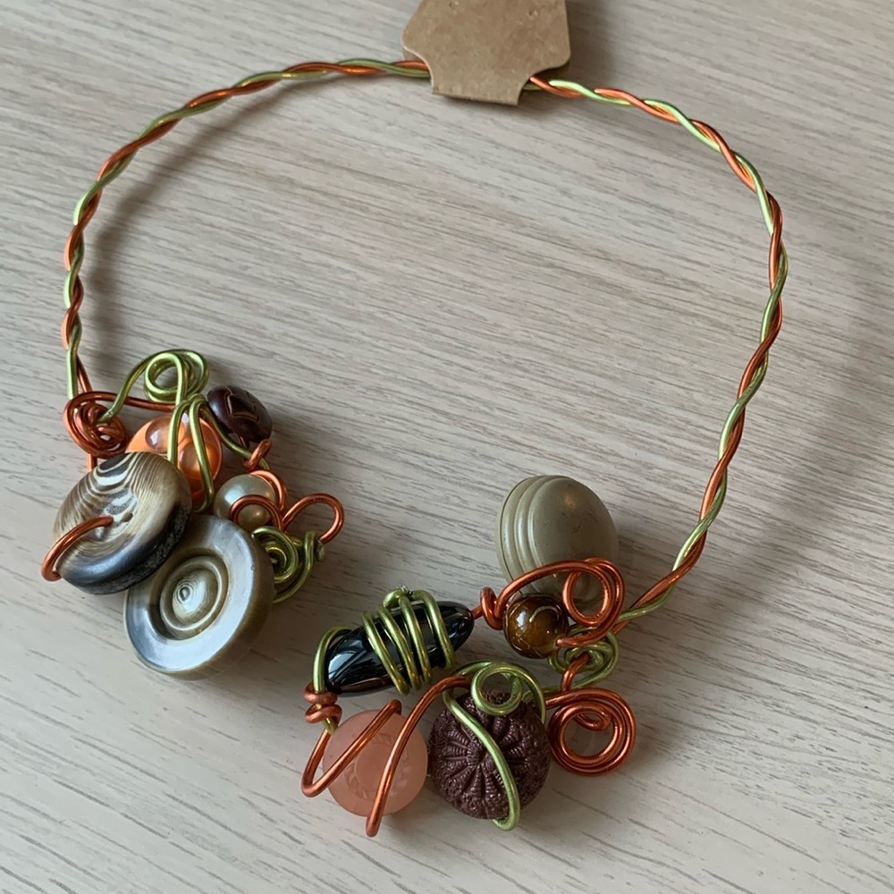 Adjustable orange and brown necklace, 10$ or 2 for 15$!